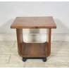 TAVOLINO ART DECÒ LEGNO SGABELLO ANNI 40 RADICA TAVOLO SALOTTO VINTAGE TABLE