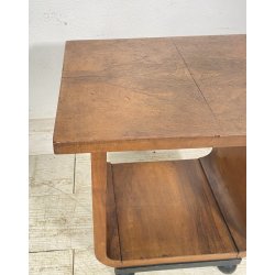 TAVOLINO ART DECÒ LEGNO SGABELLO ANNI 40 RADICA TAVOLO SALOTTO VINTAGE TABLE