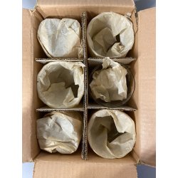 SET 6 BICCHIERI CRISTALLO BASE TRILOBATA WHISKY Mod. Nostromo ø 8x12 cm/h '70s