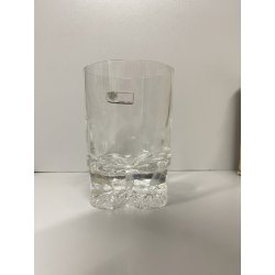 SET 6 BICCHIERI CRISTALLO BASE TRILOBATA WHISKY Mod. Nostromo ø 8x12 cm/h '70s