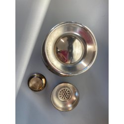 COCKTAIL SET SHAKER SECCHIELLO GHIACCIO METALLO ARGENTATO DESIGN ART DECO '40/50
