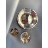 COCKTAIL SET SHAKER SECCHIELLO GHIACCIO METALLO ARGENTATO DESIGN ART DECO '40/50