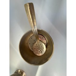 COCKTAIL SET SHAKER SECCHIELLO GHIACCIO METALLO ARGENTATO DESIGN ART DECO '40/50