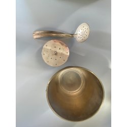 COCKTAIL SET SHAKER SECCHIELLO GHIACCIO METALLO ARGENTATO DESIGN ART DECO '40/50