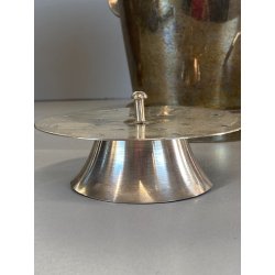 COCKTAIL SET SHAKER SECCHIELLO GHIACCIO METALLO ARGENTATO DESIGN ART DECO '40/50