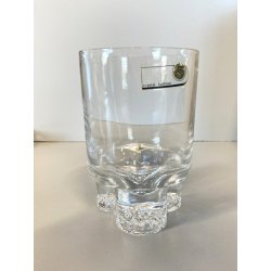 SET 6 BICCHIERI CRISTALLO VINTAGE BASE TRILOBATA WHISKY "Nostromo" ø8x12cm/h '70