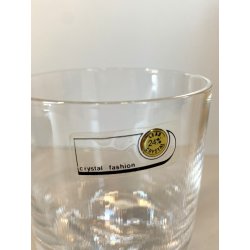 SET 6 BICCHIERI CRISTALLO VINTAGE BASE TRILOBATA WHISKY "Nostromo" ø8x12cm/h '70