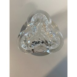 SET 6 BICCHIERI CRISTALLO VINTAGE BASE TRILOBATA WHISKY "Nostromo" ø8x12cm/h '70