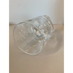 SET 6 BICCHIERI CRISTALLO VINTAGE BASE TRILOBATA WHISKY "Nostromo" ø8x12cm/h '70