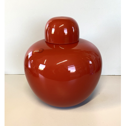VASO VETRO SOFFIATO MURANO DESIGN Tobia Scarpa PER VENINI '90 ROSSO ø21 x23cm/h