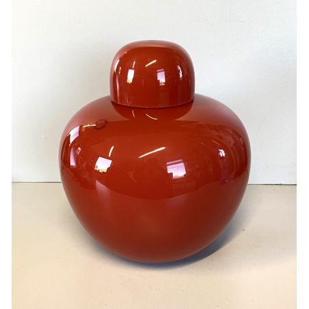 VASO VETRO SOFFIATO MURANO DESIGN Tobia Scarpa PER VENINI '90 ROSSO ø21 x23cm/h