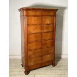 ANTICO SETTIMANALE CAPPUCCINO LEGNO NOCE 1800 CASSETTI CARLO X GUARDAROBA EPOCA