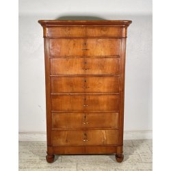 ANTICO SETTIMANALE CAPPUCCINO LEGNO NOCE 1800 CASSETTI CARLO X GUARDAROBA EPOCA