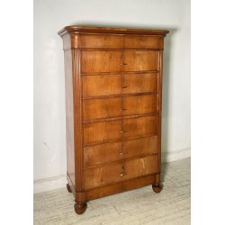 ANTICO SETTIMANALE CAPPUCCINO LEGNO NOCE 1800 CASSETTI CARLO X GUARDAROBA EPOCA