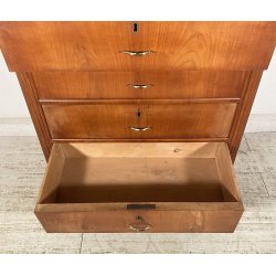 ANTICO SETTIMANALE CAPPUCCINO LEGNO NOCE 1800 CASSETTI CARLO X GUARDAROBA EPOCA