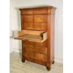 ANTICO SETTIMANALE CAPPUCCINO LEGNO NOCE 1800 CASSETTI CARLO X GUARDAROBA EPOCA