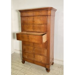ANTICO SETTIMANALE CAPPUCCINO LEGNO NOCE 1800 CASSETTI CARLO X GUARDAROBA EPOCA