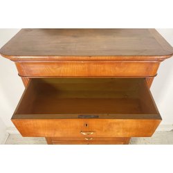 ANTICO SETTIMANALE CAPPUCCINO LEGNO NOCE 1800 CASSETTI CARLO X GUARDAROBA EPOCA