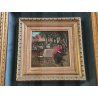 ANTICO QUADRO DIPINTO OLIO Vincenzo Irolli NAPOLI Paesaggio Terrazza RITRATTO