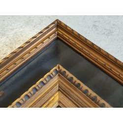 ANTICO QUADRO DIPINTO OLIO Vincenzo Irolli NAPOLI Paesaggio Terrazza RITRATTO