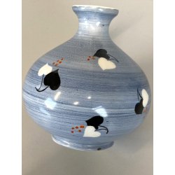 PICCOLO VASO CERAMICA Lavenia DECORO PATTERN FLOREALE ASTRATTO ART DECO 11cm/h