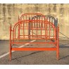 ANTICO LETTO ROSSO IN FERRO E OTTONE LIBERTY OLD BED CAMERA PIAZZA E MEZZA