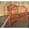 ANTICO LETTO ROSSO IN FERRO E OTTONE LIBERTY OLD BED CAMERA PIAZZA E MEZZA