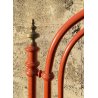 ANTICO LETTO ROSSO IN FERRO E OTTONE LIBERTY OLD BED CAMERA PIAZZA E MEZZA