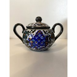 ANTICO SERVIZIO CAFFE 5 pers. MAIOLICA MAP Pesaro DECORO FLOREALE  ART DECO '900