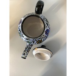 ANTICO SERVIZIO CAFFE 5 pers. MAIOLICA MAP Pesaro DECORO FLOREALE  ART DECO '900