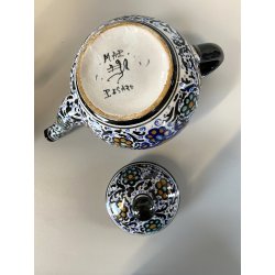 ANTICO SERVIZIO CAFFE 5 pers. MAIOLICA MAP Pesaro DECORO FLOREALE  ART DECO '900