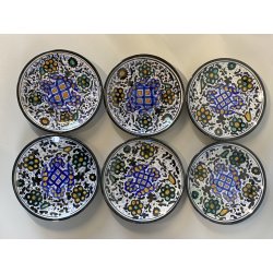 ANTICO SERVIZIO CAFFE 5 pers. MAIOLICA MAP Pesaro DECORO FLOREALE  ART DECO '900