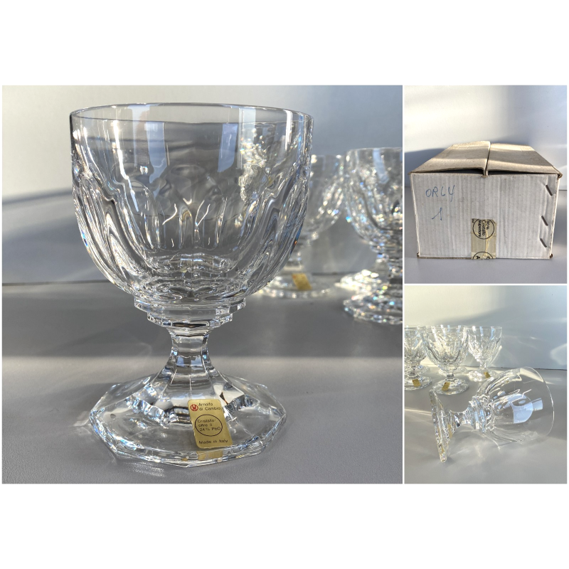 SET 6 COPPA CALICE ACQUA CRISTALLO MOLATO "Orly" Arnolfo di Cambio  12 cm/h