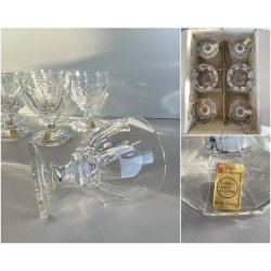 SET 6 COPPA CALICE ACQUA CRISTALLO MOLATO "Orly" Arnolfo di Cambio  12 cm/h