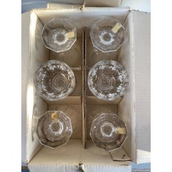 SET 6 COPPA CALICE ACQUA CRISTALLO MOLATO "Orly" Arnolfo di Cambio  12 cm/h