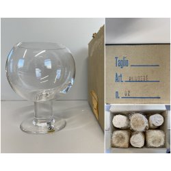 SET 6 CALICI CRISTALLO Arnolfo di Cambio Perbere DESIGN Sergio Asti 12 cm/h '60