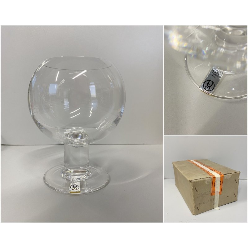 SET 6 CALICI CRISTALLO Arnolfo di Cambio DESIGN Sergio Asti "Perbere" 12 cm/h