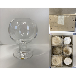 SET 6 CALICI CRISTALLO Arnolfo di Cambio DESIGN Sergio Asti "Perbere" 12 cm/h