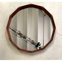 SPECCHIO PARETE DECAGONALE DESIGN Dino Cavalli SPECCHIERA MID CENTURY MIRROR '60