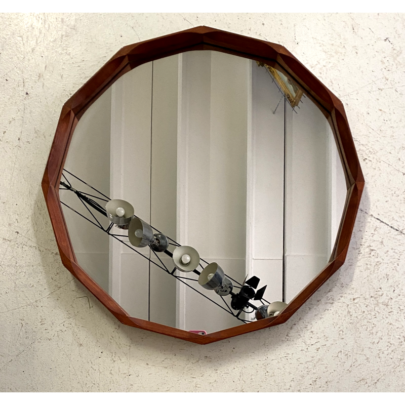 SPECCHIO PARETE DECAGONALE DESIGN Dino Cavalli SPECCHIERA MID CENTURY MIRROR '60