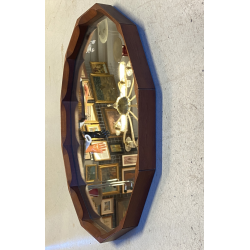 SPECCHIO PARETE DECAGONALE DESIGN Dino Cavalli SPECCHIERA MID CENTURY MIRROR '60