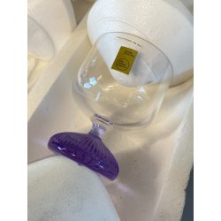 SET 6 CALICI CRISTALLO DESIGN Edoardo Dal Seno Arnolfo di Cambio 10,5 cm/h '70s