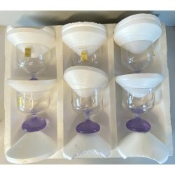 SET 6 CALICI CRISTALLO DESIGN Edoardo Dal Seno Arnolfo di Cambio 10,5 cm/h '70s