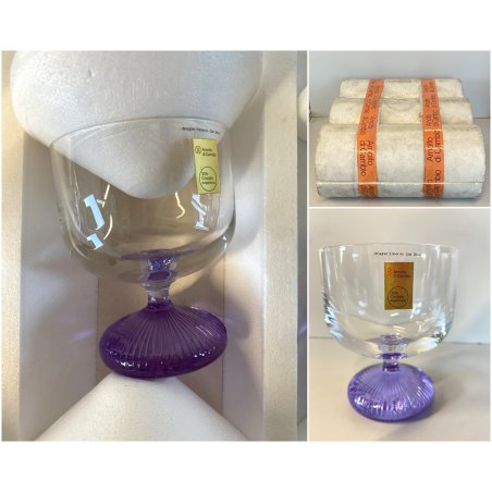 CALICI CRISTALLO SET 6 DESIGN Edoardo Dal Seno Arnolfo di Cambio 11 cm/h '70s