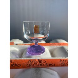 CALICI CRISTALLO SET 5 DESIGN Edoardo Dal Seno Arnolfo di Cambio 10,5 cm/h '70s