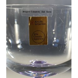 CALICI CRISTALLO SET 5 DESIGN Edoardo Dal Seno Arnolfo di Cambio 10,5 cm/h '70s