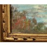 ANTICO QUADRO DIPINTO OLIO TAVOLA N. Laurenti PAESAGGIO LOMBARDO Il Lambro 1930
