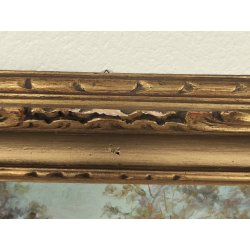 ANTICO QUADRO DIPINTO OLIO TAVOLA N. Laurenti PAESAGGIO LOMBARDO Il Lambro 1930