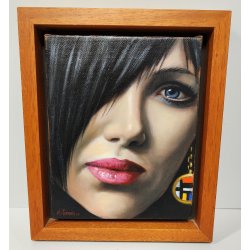 QUADRO Alessandro Paterno 2011 FACE ritratto VISO DONNA dipinto OLIO TELA woman
