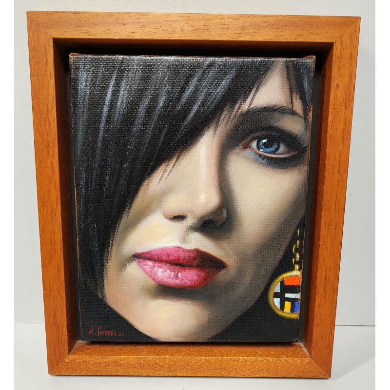 QUADRO Alessandro Paterno 2011 FACE ritratto VISO DONNA dipinto OLIO TELA woman